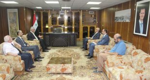 سعادة سفير الجمهورية التونسية بدمشق السيد محمد المهذبي والوفد المرافق له في زيارة إلى مكتبة الأسد